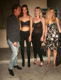 Pop legend Sir Rod Stewart was spotted in West Hollywood, waiting in the car after dinner, as son Sean loitered on the sidewalk, charming a group of girls, on Friday, September1, 2017 X17online.com