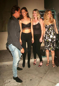 Pop legend Sir Rod Stewart was spotted in West Hollywood, waiting in the car after dinner, as son Sean loitered on the sidewalk, charming a group of girls, on Friday, September1, 2017 X17online.com