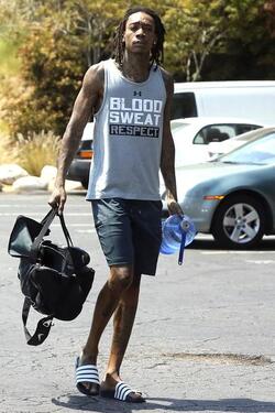 Exclusive, Los Angeles, CA - 8/31/17
Nick Jonas bumps into rapper Wiz Khalifa at the gym and then heads to Whole Foods to do some grocery shopping.
-PICTURED: Wiz Khalifa
-PHOTO by: INSTARimages.com
-INSTAR_Nick_Jonas_Wiz_Khalifa_Gym_33418104971
Editorial Rights Managed Image - Please contact www.INSTARimages.com for licensing fee and rights: North America Inquiries: email sales@instarimages.com or call 212.414.0207 - UK Inquiries: email ben@instarimages.com or call + 7715 698 715 - Australia Inquiries: email sarah@instarimages.com.au or call +02 9660 0500 – for any other Country, please email sales@instarimages.com. Image or video may not be published in any way that is or might be deemed defamatory, libelous, pornographic, or obscene / Please consult our sales department for any clarification or question you may have - http://www.INSTARimages.com reserves the right to pursue unauthorized users of this image or video. If you are in violation of our intellectual property you may be liable for actual damages, loss of income, and profits you derive from the use of this image or video, and where appropriate, the cost of collection and/or statutory damage.