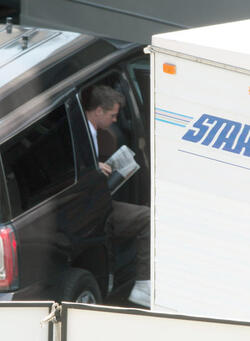 08/31/2017 EXCLUSIVE: Brad Pitt is spotted arriving to work on the set of his upcoming flick 'Ad Astra', in Los Angeles. The 53-year-old actor was seen exiting an SUV and heading into his trailer with a scrip in hand. The suddenly single Brad received a shot out from former flame of 3 years Gwyneth Paltrow who during a recent podcast conceded to "screwing up" that relationship among others.
sales@theimagedirect.com Please byline:TheImageDirect.com
*EXCLUSIVE PLEASE EMAIL sales@theimagedirect.com FOR FEES BEFORE USE
