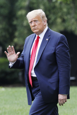 -Washington, District of Columbia - 20200605-United States President Donald J. Trump walks out from the Oval Office of the White House in Washington, DC before his departure to Maine on June 5, 2020. Trump is going to participate in a roundtable on supporting commercial fishermen and tour Puritan Medical Products in Guilford.
-PICTURED: President Donald Trump
-PHOTO by: Yuri Gripas/POOL/CNP/startraksphoto.com
-060520_Trump-Departure-Pool_007
This is an editorial, rights-managed image. Please contact Startraks Photo for licensing fee and rights information at sales@startraksphoto.com or call +1 212 414 9464 This image may not be published in any way that is, or might be deemed to be, defamatory, libelous, pornographic, or obscene. Please consult our sales department for any clarification needed prior to publication and use. Startraks Photo reserves the right to pursue unauthorized users of this material. If you are in violation of our intellectual property rights or copyright you may be liable for damages, loss of income, any profits you derive from the unauthorized use of this material and, where appropriate, the cost of collection and/or any statutory damages awarded