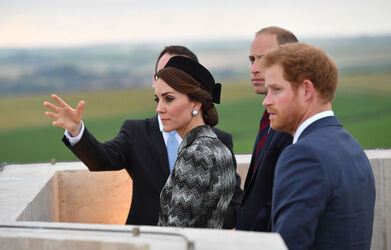 Kate William and Harry at The Commonwealth War Graves Commission Thiepval Memorial Kate William and Harry at The Commonwealth War Graves Commission Thiepval Memorial