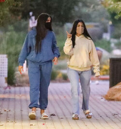 Kourtney Kardashian 41 and her TikTok star BFF Addison Rae 19 wear matching hoodies for dinner in Malibu