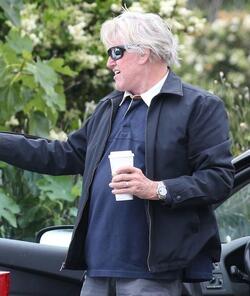 Gary Busey buttons up for the preppy look in Malibu