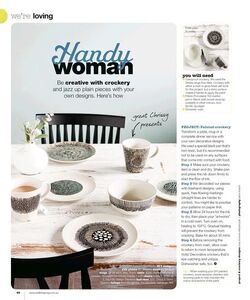 Handy Woman creative with crockery