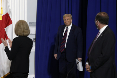 President Donald Trump Visits American Red Cross National Headquarters