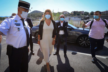 Marlene Schiappa during a visit of the Fire and Security Department in Ajaccio