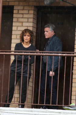 Jennifer Lopez and Ray Liotta Film Shades Of Blue in the Rain Jennifer Lopez and Ray Liotta Film Shades Of Blue in the Rain