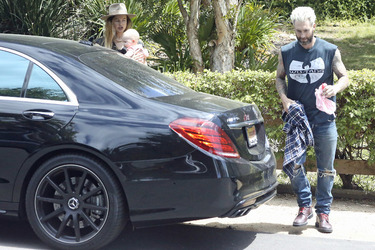 Behati Prinsloo and Adam Levine with Daughter Dusty Rose
