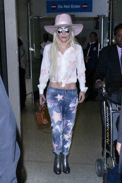 Lady Gaga pictured at LAX