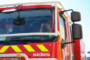Marlene Schiappa during a visit of the Fire and Security Department in Ajaccio