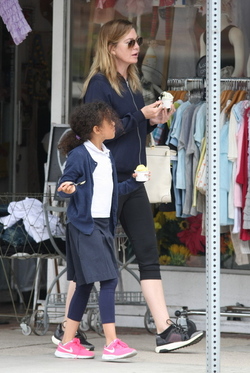Ellen Pompeo and daughter Stella get out for some frozen yogurt in Beverly Hills.