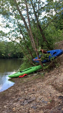 KAY WHACK UNLUCKY KAYAKER SLIDES DOWN RIVER BANK STRAIGHT INTO TREE WRAPPING BODY AROUND TRUNK KAY WHACK UNLUCKY KAYAKER SLIDES DOWN RIVER BANK STRAIGHT INTO TREE WRAPPING BODY AROUND TRUNK