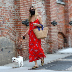 Olivia Palermo Takes her Dog Mr Butler out for a Walk
