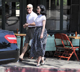 Dita Von Teese in her trademark vintage style seen out in Los Angeles Dita Von Teese in her trademark vintage style seen out in Los Angeles