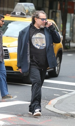 Julian Schnabel Walking by himself in Soho