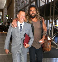 Jason Momoa Clutches His Favorite Pillow Going Through LAX TSA