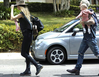 Behati Prinsloo and Adam Levine with Daughter Dusty Rose