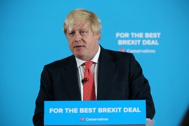 Boris Johnson on the campaign trail in Shildon County Durham