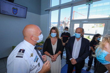 Marlene Schiappa during a visit of the Fire and Security Department in Ajaccio