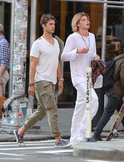 Jordan Barrett and Friend Shopping in Soho