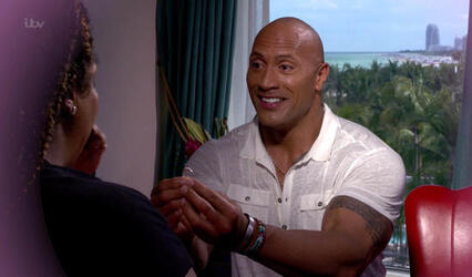 Dwayne Johnson proposes to Alison Hammond during a Baywatch interview on UK TV show This Morning 