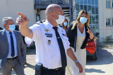 Marlene Schiappa during a visit of the Fire and Security Department in Ajaccio