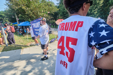 Trump supporters gather outside Fulton County Jail