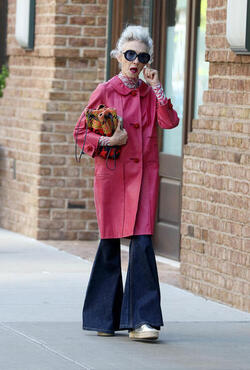 Linda Rodin out for a walk