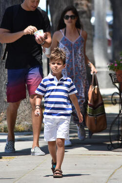 Selma Blair with son and Male Companion out for a Walk in Studio City Selma Blair with son and Male Companion out for a Walk in Studio City