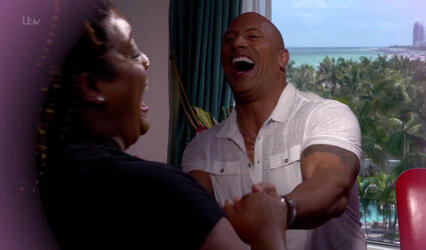 Dwayne Johnson proposes to Alison Hammond during a Baywatch interview on UK TV show This Morning 