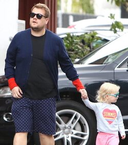James Corden And Family Hanging Out In Brentwood
