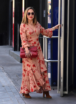 Myleene Klass seen arriving at Global Radio Studios