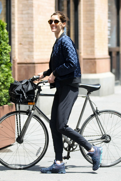 Hilary Rhoda Walks Bike in the East Village