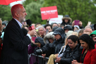 Jeremy Corbyn campaigning on Teesside