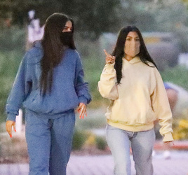 Kourtney Kardashian 41 and her TikTok star BFF Addison Rae 19 wear matching hoodies for dinner in Malibu