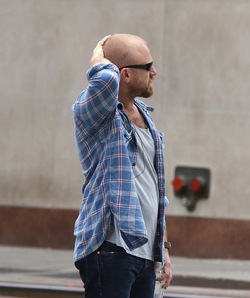 Ben Foster Walking Alone in Lower Manhattan