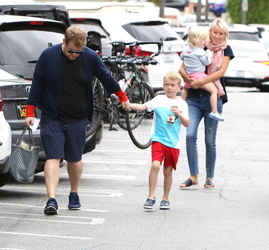 James Corden And Family Hanging Out In Brentwood
