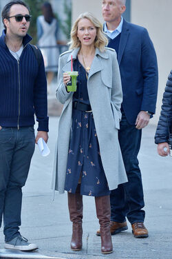Naomi Watts and Billy Crudup seen on the set of Gypsy 