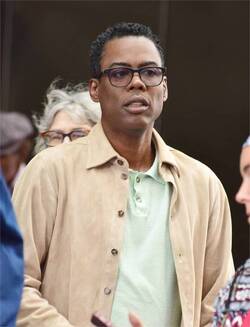 Chris Rock and Adam Sandler on set of The Week Of Chris Rock and Adam Sandler on set of The Week Of