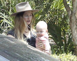 Behati Prinsloo and Adam Levine with Daughter Dusty Rose