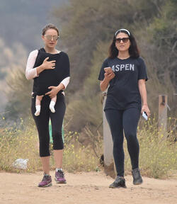 Natalie Portman hiking with infant daughter Amalia