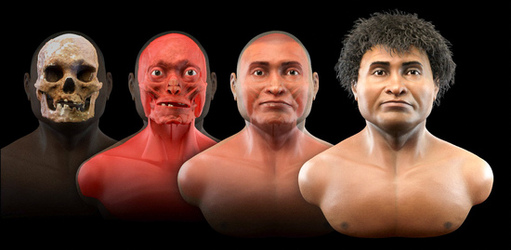 Astonishing 3D face of 10 000 YEAR OLD African caveman discovered in Brazil could settle historic debate Astonishing 3D face of 10 000 YEAR OLD African caveman discovered in Brazil could settle historic debate