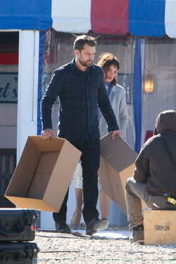 Joshua Jackson Ruth Wilson on the Set of The Affair Joshua Jackson Ruth Wilson on the Set of The Affair