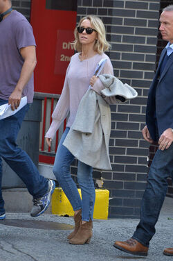 Naomi Watts and Billy Crudup seen on the set of Gypsy 