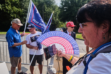 Trump supporters gather outside Fulton County Jail