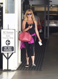 Film icon Goldie Hawn was spotted leaving the Gym in Brentwood. Film icon Goldie Hawn was spotted leaving the Gym in Brentwood.