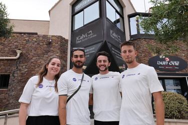 Prince Albert II of Monaco came to encourage swimmer Noam Yaron in Calvi