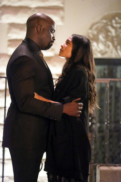 Mike Colter and Rosario Dawson are seen reprising their characters filming season two of LUKE CAGE 