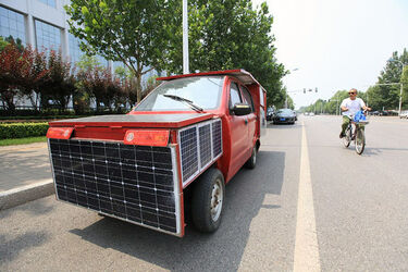 Chinese Man Becomes Pioneer With Bizarre SolarPowered Car Chinese Man Becomes Pioneer With Bizarre SolarPowered Car